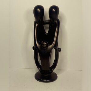 Dancing Parents & Child Black Figurine Abstract Sculpture Decor Modern Art